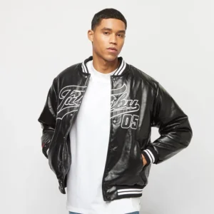 FUBU Veste universitaire en cuir